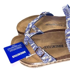 Birkenstock Yara Blue Brown sandal size 8 women’s, 6 men’s. New without box